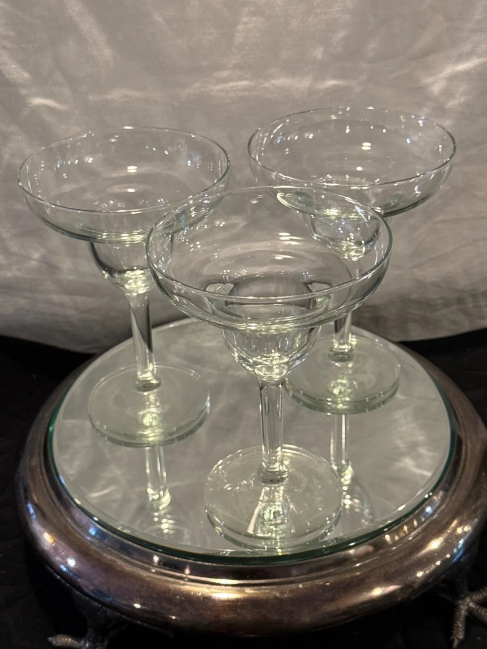 Vintage set of 3 classic Margarita glasses